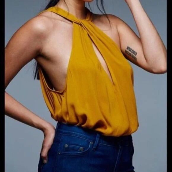 FREE People Tank Top In Mustard Yellow - Picture 1 of 5